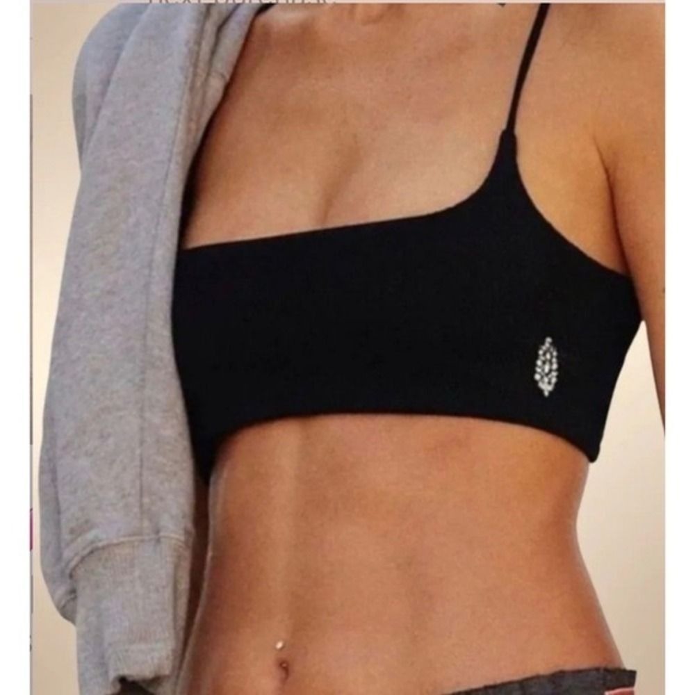 FREE PEOPLE Shuffle Bra black XS small strappy sports bra activewear new nwot